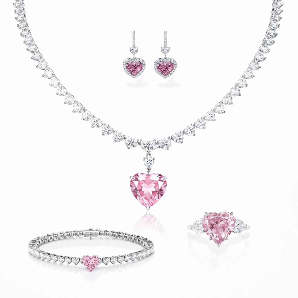 45 Carat Rosaline High Jewelry Bridal Lab-Grown Diamond Set 18K White Gold