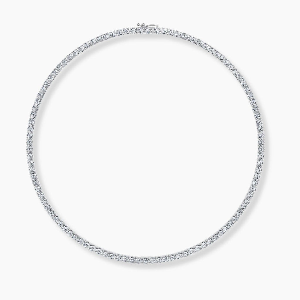 14.5 Carat Tennis Classic Lab Grown Diamond Necklace 18K Gold | 16.5 in ∼ 42.5 cm