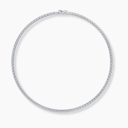 17.5 Carat Tennis Classic Lab Grown Diamond Necklace 18K Gold | 16.5 in ∼ 42.5 cm