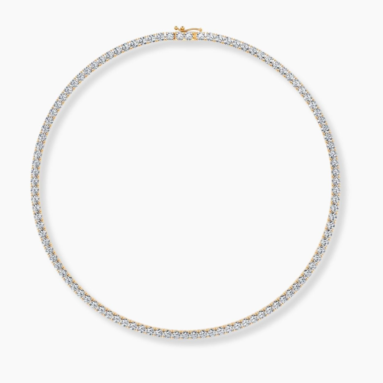 27 Carat Tennis Classic Lab Grown Diamond Necklace 18K Gold | 16.5 in ∼ 42.5 cm