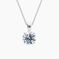 Round Pendant Lab Diamond Necklace 18K Gold