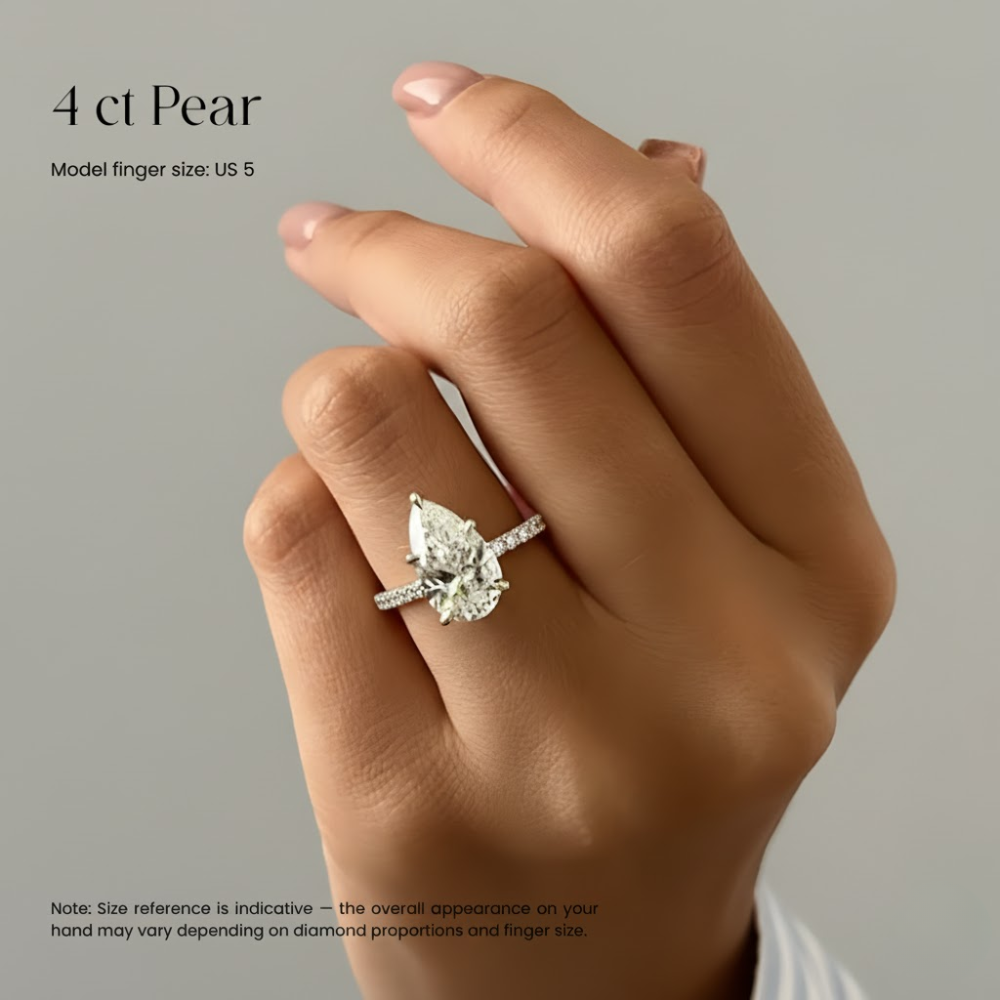 4 Carat Pave Lab Grown Diamond Engagement Ring in 18k Gold