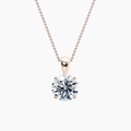 Round Pendant Lab Diamond Necklace 18K Gold