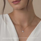 ⁠Pear Diamond Solitaire Pendant Necklace⁠
