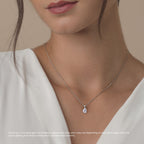 ⁠Pear Diamond Solitaire Pendant Necklace⁠
