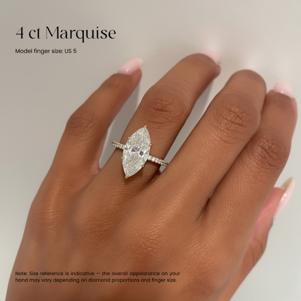 4 Carat Pave Lab Grown Diamond Engagement Ring in 18k Gold
