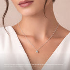 Princess Diamond Solitaire Pendant Necklace⁠