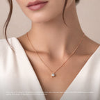 Princess Diamond Solitaire Pendant Necklace⁠