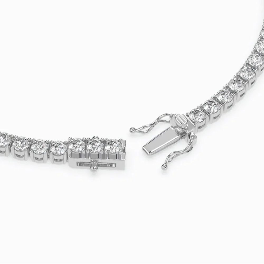 Pink Heart Tennis Lab Diamond Bracelet (8.5 ct. tw.) 18K White Gold