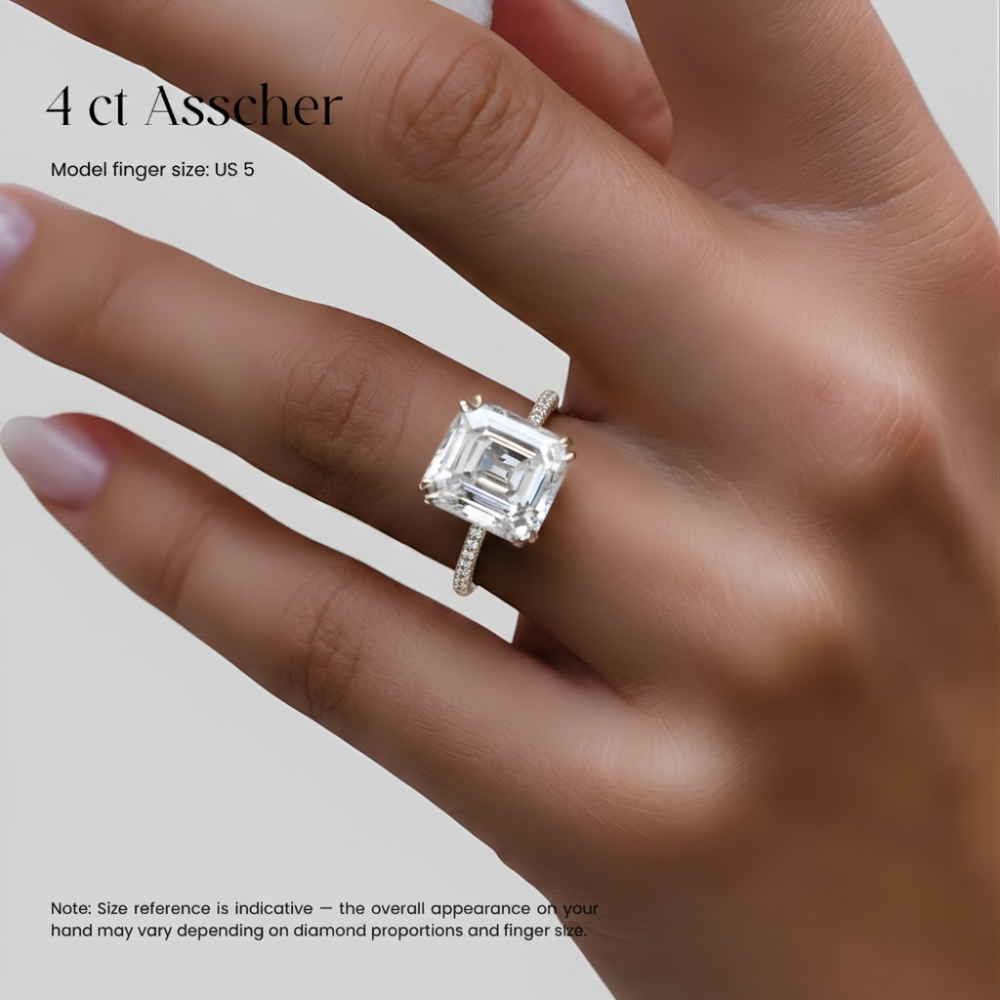 4 Carat Pave Lab Grown Diamond Engagement Ring in 18k Gold