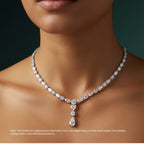 Mixed Shape Diamond Statement Necklace with Pear Drop⁠