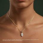 Marquise Diamond Solitaire Pendant Necklace⁠