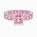 Jana Eternity Fancy Pink Radint Lab Diamond Ring in White Gold 18K