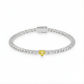 Fancy Yellow Heart Tennis Lab Diamond Bracelet (5 ct. tw.) 18K White Gold