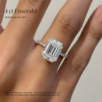 18K Solid Gold Lab Grown Diamond Pave Solitaire Engagement Ring