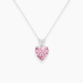 Toi et Moi Pink & White Pink Heart Pendant Lab Diamond ( 2 ct. tw. ) Necklace 18K Gold