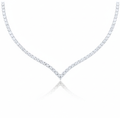 V-Shaped Tennis Lab Diamond (10 ct) Necklace (16 in.) 18K White Gold