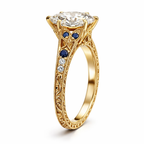 Vintage Marquise Cut Filigree Engagement Ring in Solid Gold⁠