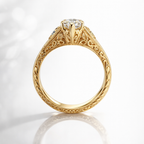 Vintage Marquise Cut Filigree Engagement Ring in Solid Gold⁠