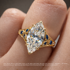 Vintage Marquise Cut Filigree Engagement Ring in Solid Gold⁠