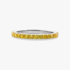 18K Solid Gold Fancy Yellow Half Eternity Lab Diamond Band