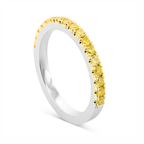 18K Solid Gold Fancy Yellow Half Eternity Lab Diamond Band