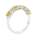 18K Solid Gold Fancy Yellow Alternating Lab Diamond Eternity Band