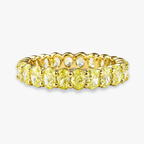 18K Solid Gold Yellow Oval Lab Diamond Eternity Ring