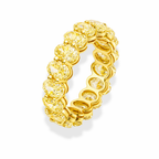 18K Solid Gold Yellow Oval Lab Diamond Eternity Ring