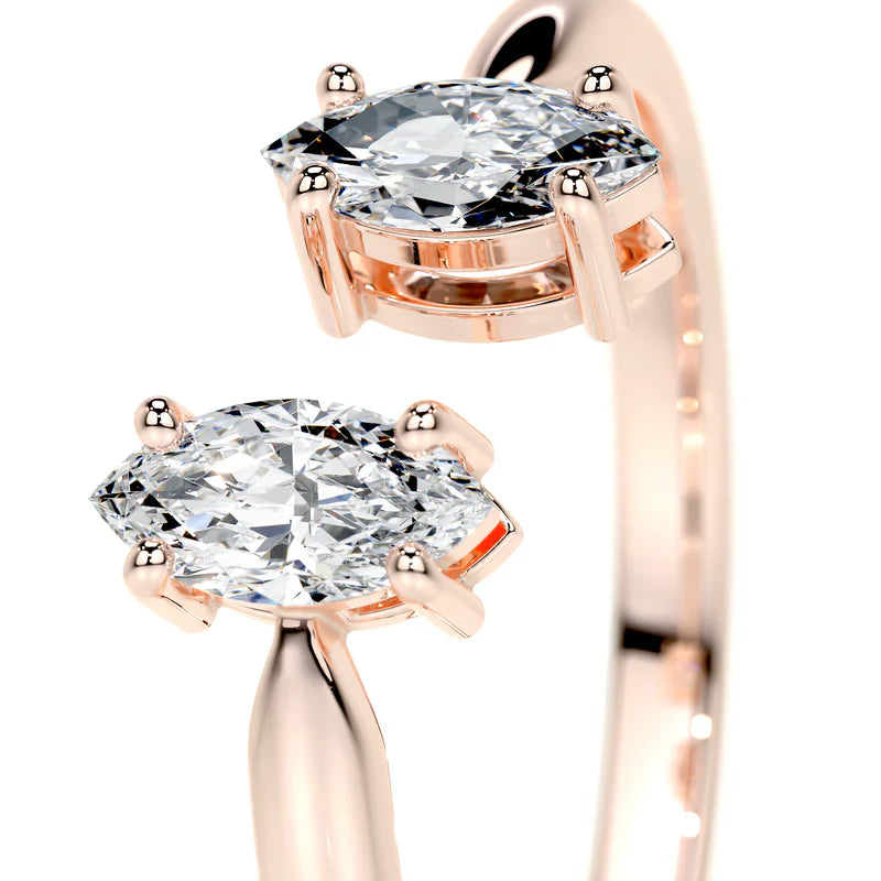18K Solid Gold Farah 1 Carat Oval Lab Diamond Engagement Ring