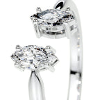 18K Solid Gold Farah 1 Carat Oval Lab Diamond Engagement Ring