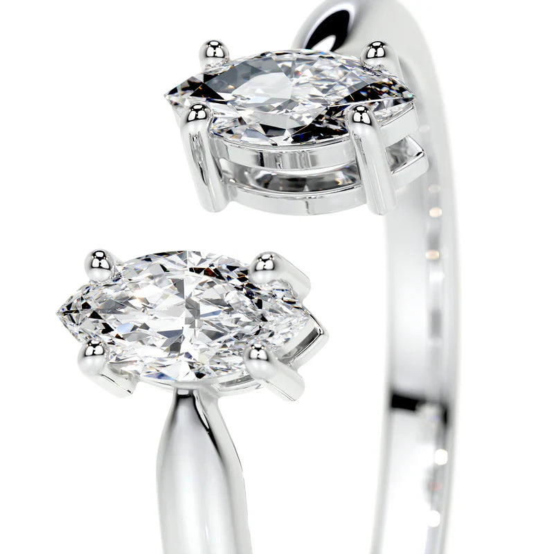 18K Solid Gold Farah 1 Carat Oval Lab Diamond Engagement Ring