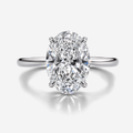 6 Carat Oval Solitaire Lab Grown Diamond Engagement Ring in 18k Gold