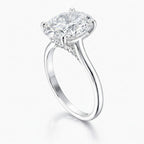 Oval Cut Hidden Halo Solitaire Engagement Ring in Solid Gold⁠