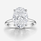 Oval Cut Hidden Halo Solitaire Engagement Ring in Solid Gold⁠