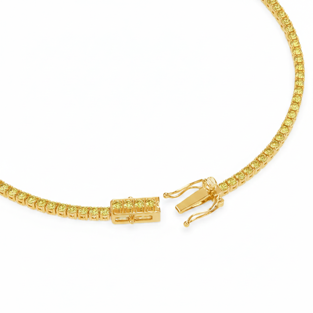 Fancy Yellow Round Tennis Lab Diamond Bracelet (5 ct. tw.) 18K Gold