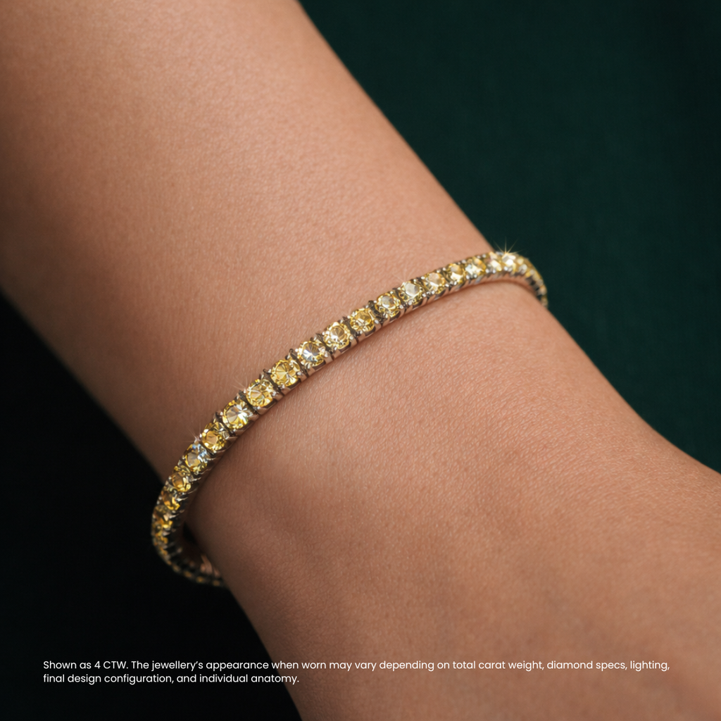 Fancy Yellow Round Tennis Lab Diamond Bracelet (5 ct. tw.) 18K Gold