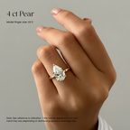 Pear Cut Diamond Solitaire Engagement Ring in Solid Gold⁠