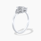 18K Solid Gold Bea Pear Cluster Accent Lab Diamond Ring
