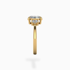 18K Solid Gold Oval Lab Grown Diamond Cluster Engagement Ring