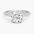 3-sided Pave Hidden Halo Lab Diamond Ring