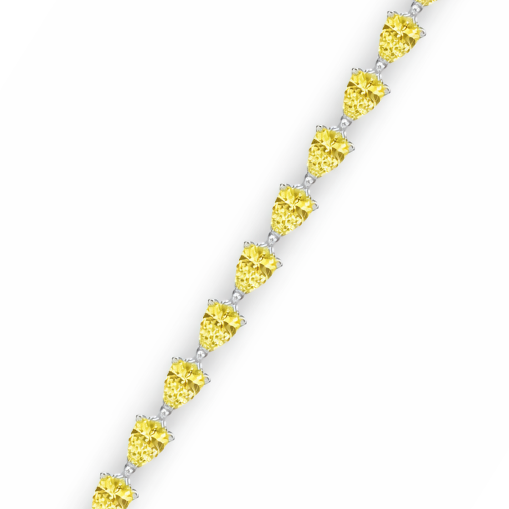 Fancy Yellow East-West Pear Tennis Lab Diamond Bracelet (10 ct. tw.) 18K Gold