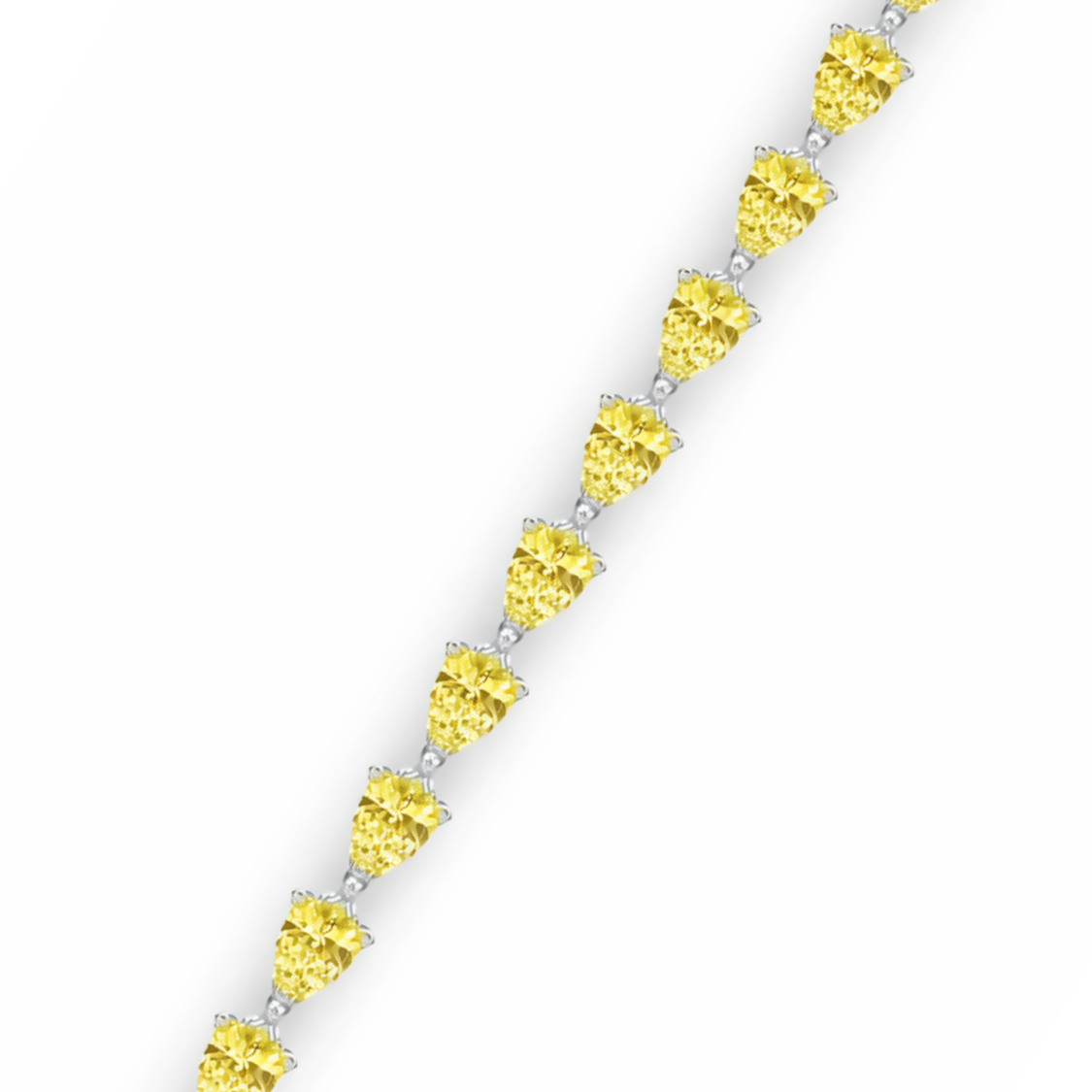 Fancy Yellow East-West Pear Tennis Lab Diamond Bracelet (10 ct. tw.) 18K Gold