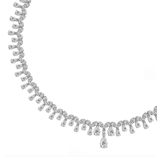 Bridal Pear & Marquise Lab Diamond (23 ct.) Necklace (16 in.) 18K White Gold