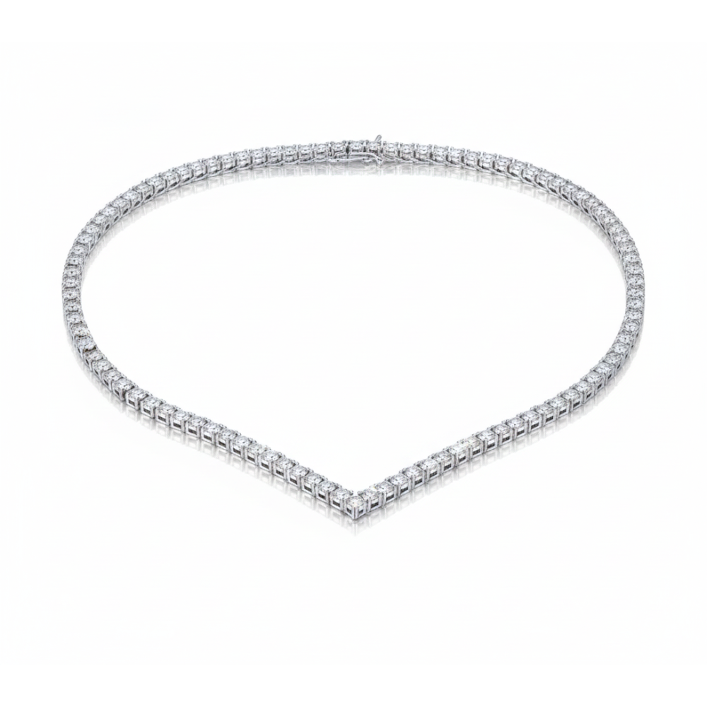 V-Shaped Tennis Lab Diamond (15 ct.) Necklace (16 in.) 18K White Gold