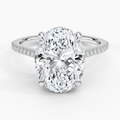 4 ct. Oval Lab Diamond Hidden Halo 3/4 Diamonds Pave Setting White Gold 18K