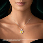 Fancy Yellow Heart Diamond Halo Pendant Necklace