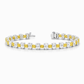Fancy Round and White Oval Lab Diamond Bracelet (12 ct. tw.) 18K White Gold