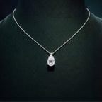 Pear Diamond Solitaire Pendant Necklace⁠