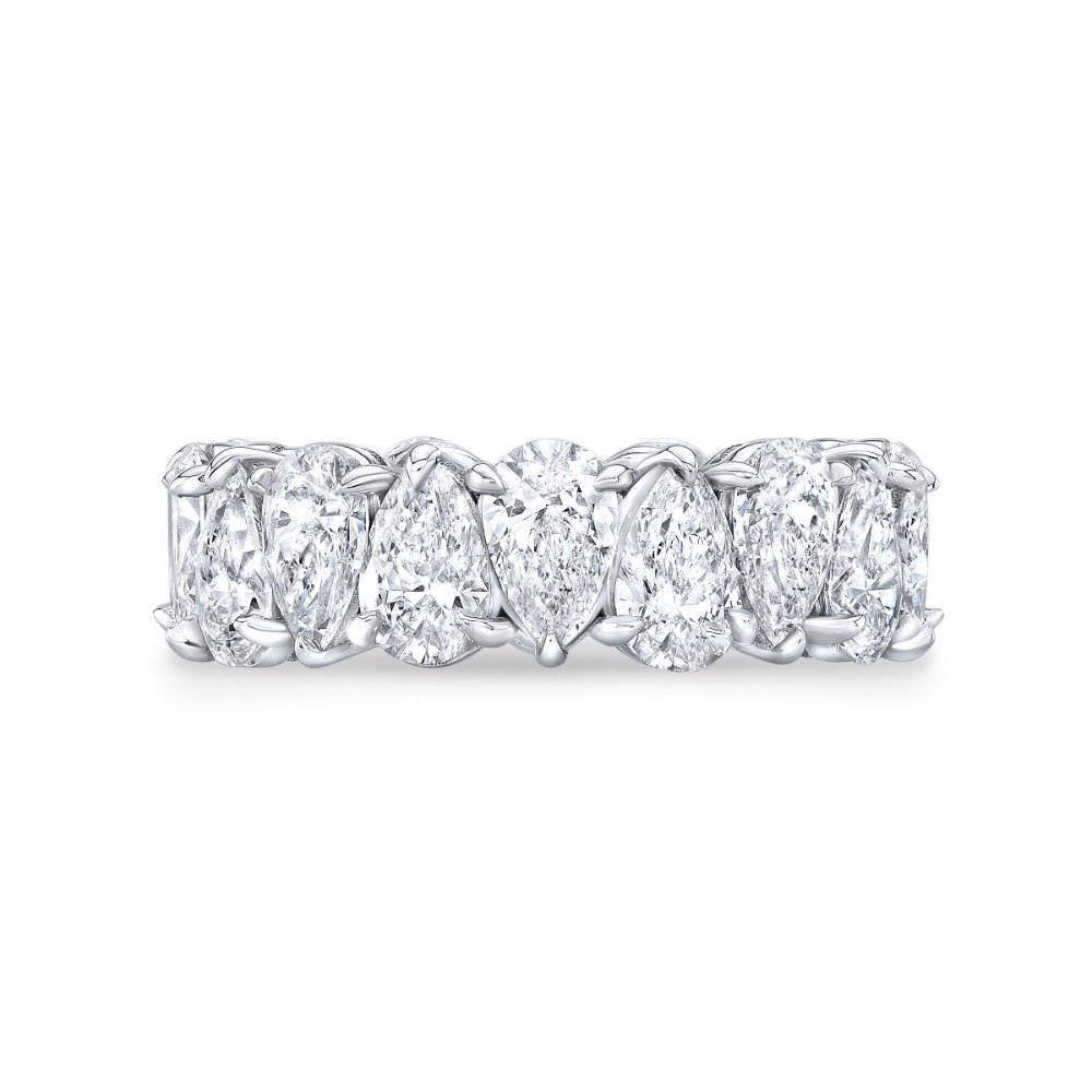 Eternity North-South Lab Grown Diamond Band Ring 18K Gold  - Pear